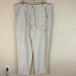 Cubavera Light Tan Linen Blend Pants Size Large (36-38)